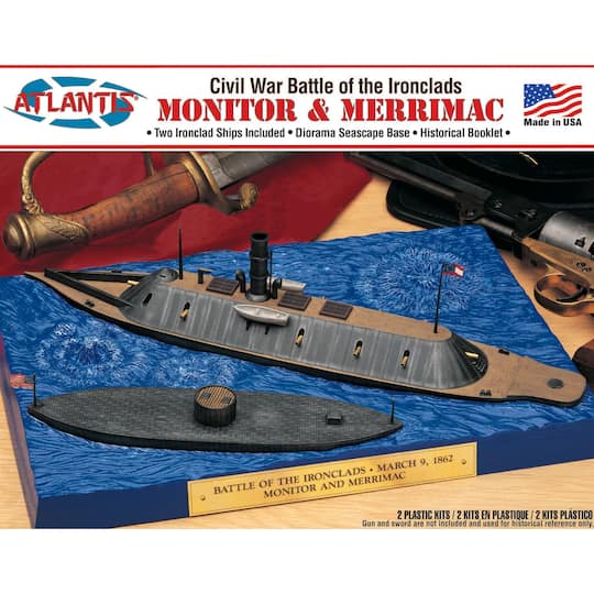 Atlantis&#xAE; Monitor and Merrimack Civil War Set Plastic Model Kit